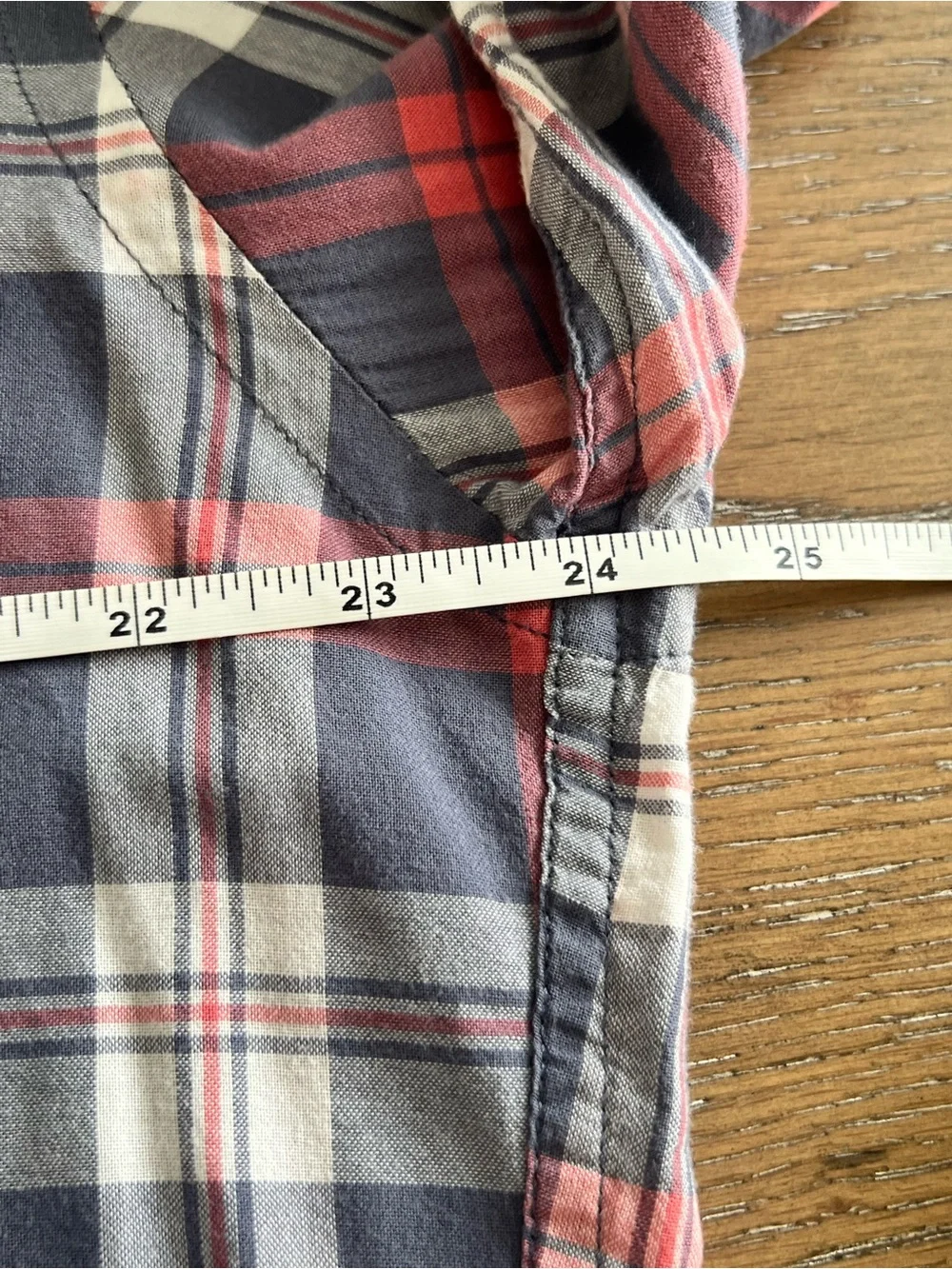 J. Crew Men's Madras Plaid Button Down Shirt Navy Red White Cotton Poplin XL